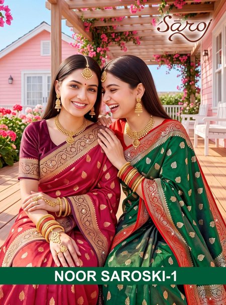 Noor Saroski Vol 1 By Saroj Fendy Satin Silk Saree 